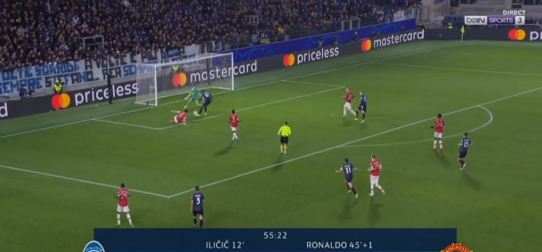 Shënon Zapata, Atalanta rikthen epërsinë ndaj Man Utd