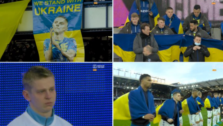 Përkrahje masive për Ukrainën në Premier League: Lojtarët e City e Everton me fanella speciale dhe flamuj të Ukrainës