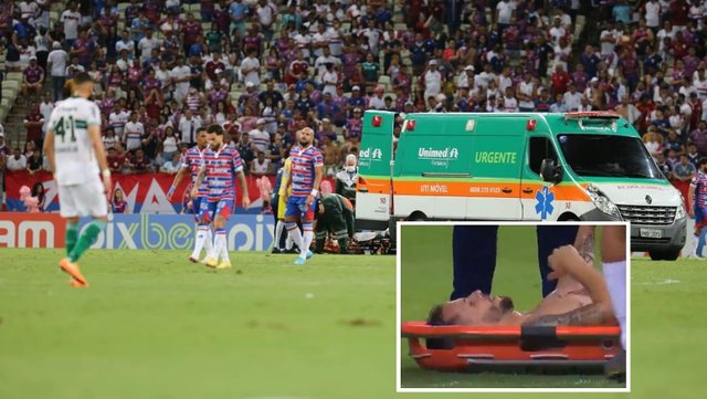 Frikë në futbollin brazilian! Futbollisti bie pa ndjenja pas 13 minutash lojë, ambulanca hyn në fushë (VIDEO)