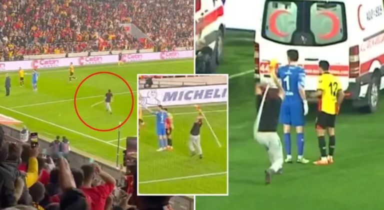 Ndodh në Turqi, tifozi sulmoi portierin me flamurin e rivënies nga këndi (VIDEO)