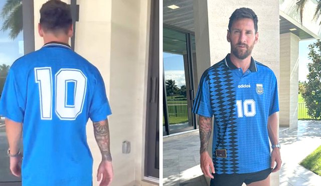 Leo Messi “xheloz”, fotografon veten me fanelën e Maradonës (VIDEO)