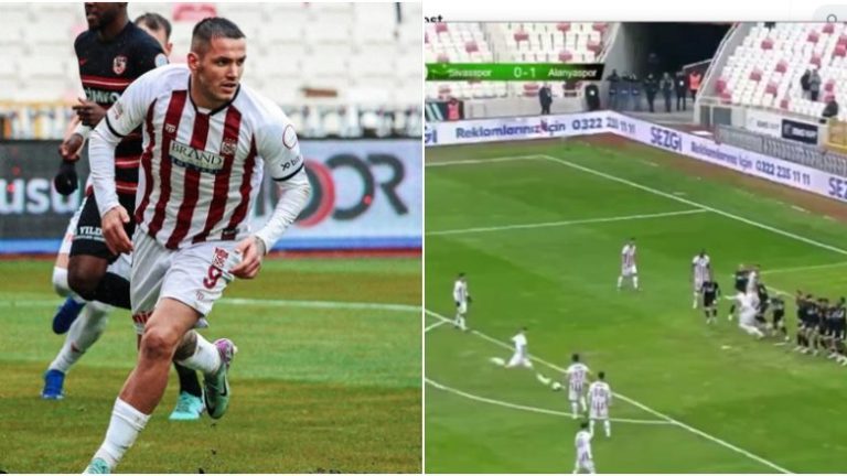 (VIDEO) Rey Manaj është tjetër nivel, shënon gol të çmendur nga gjuajtja e lirë në Turqi