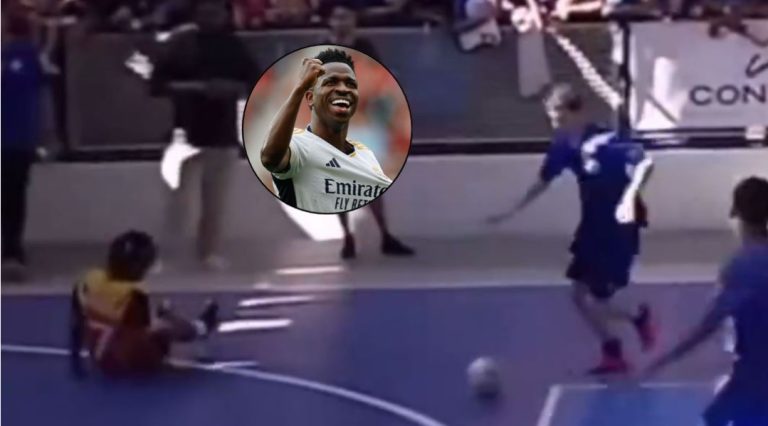 Driblohet Vinicius Jr, një djalosh rrëzon përtokë 180 milionëshin e Real Madridit (VIDEO)