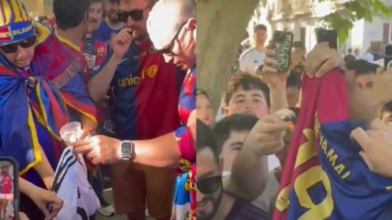 Tifozët ndezin ‘El Clasicon’: Digjen fanellat e Mbappes dhe Yamalit para ndeshjes